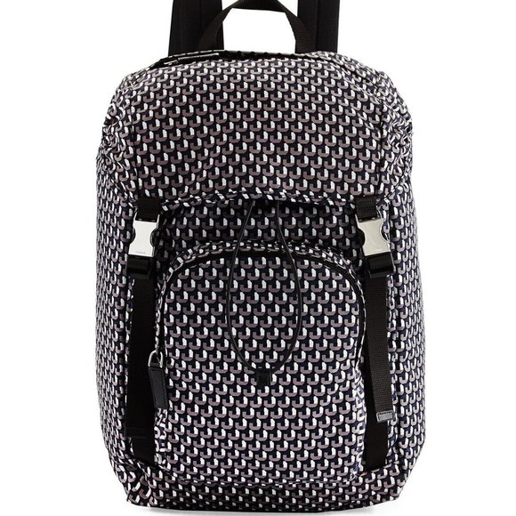100% AUTHENTIC NEW PRADA MEN/WOMEN NYLON OCTAGON PRINT BACKPACK/BAG - Picture 1 of 4